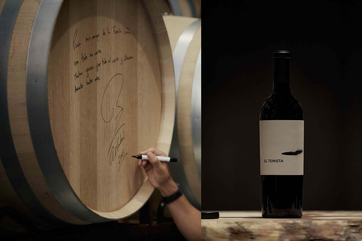 Barrica de vino firmada por Nadal